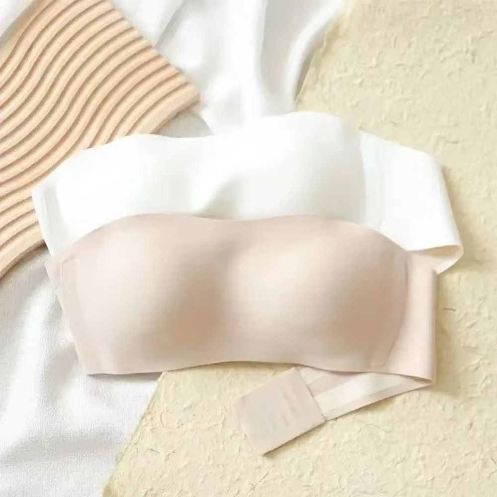 Minimizer Bra Women - Solid Color Strapless Wrapped Bra Invisible