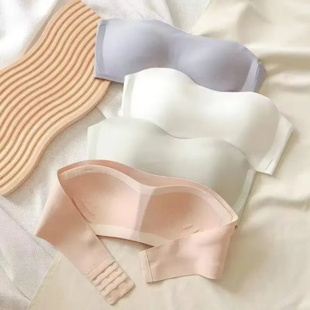 Solid Color Strapless Wrapped  - Minimizer Bra Women 评论和价格